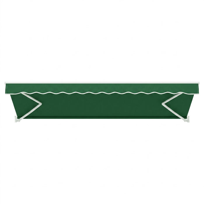 Instahut Retractable Folding Arm Awning Manual Sunshade 5Mx3M Dark Green