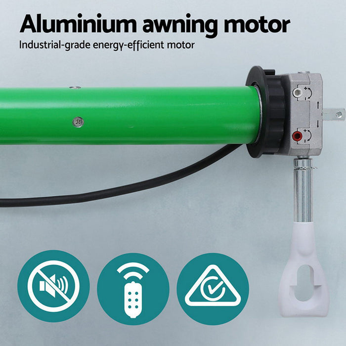 Instahut Retractable Folding Arm Awning Motorised Sunshade 4.5Mx3M Grey White
