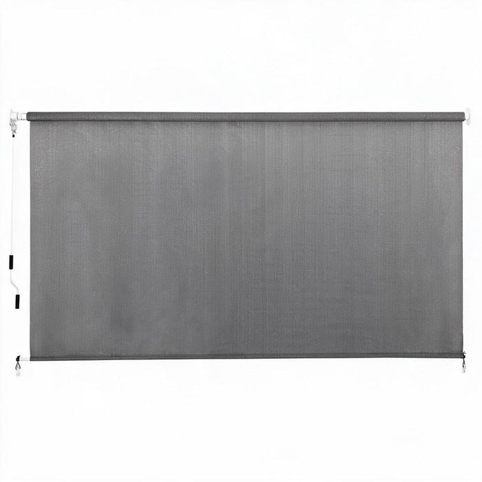 Instahut 3X2.5M HDPE Straight Drop Awning Outdoor Roller Blind Shade Screen Grey