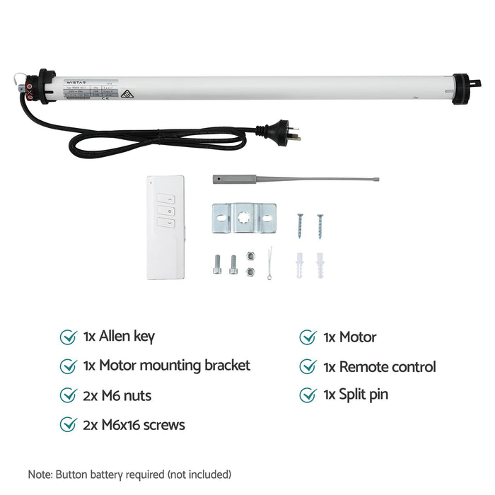Instahut Pivot Arm Awning Motor Replacement Kit With Remote Control
