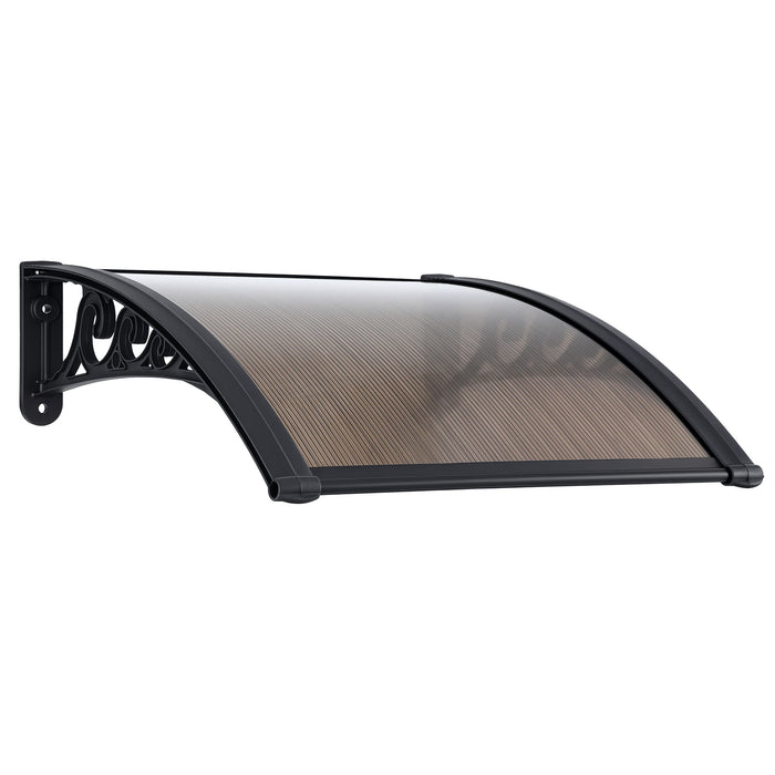 Instahut Window Awning Drainage 0.6mx0.6m Outdoor Brown