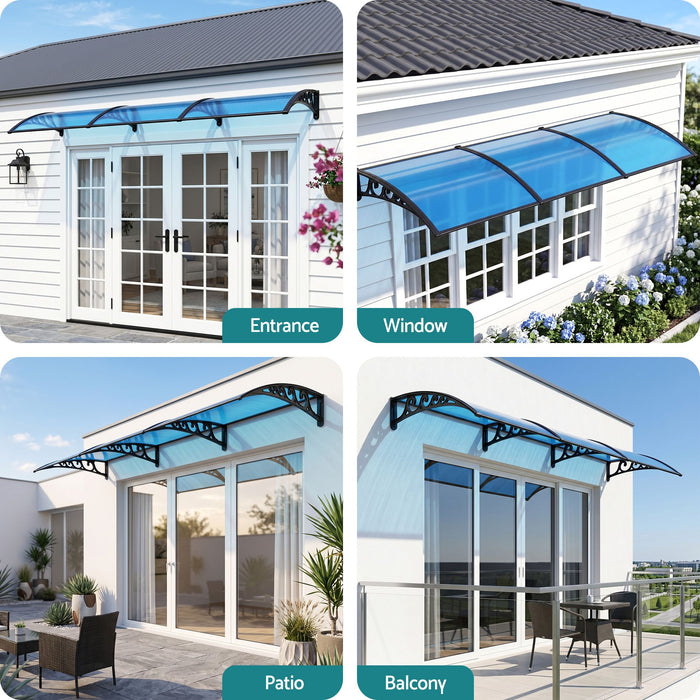 Instahut Window Door Awning 1mx3m Blue
