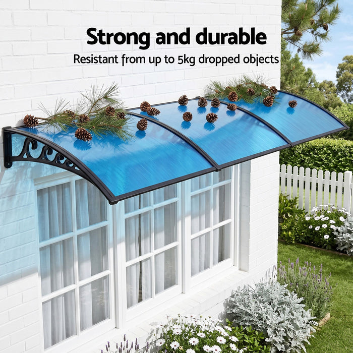 Instahut Window Door Awning 1mx3m Blue