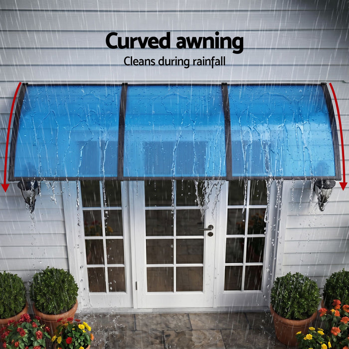 Instahut Window Door Awning 1mx3m Blue