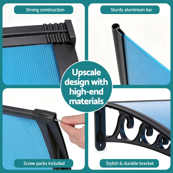 Instahut Window Door Awning 1mx3m Blue