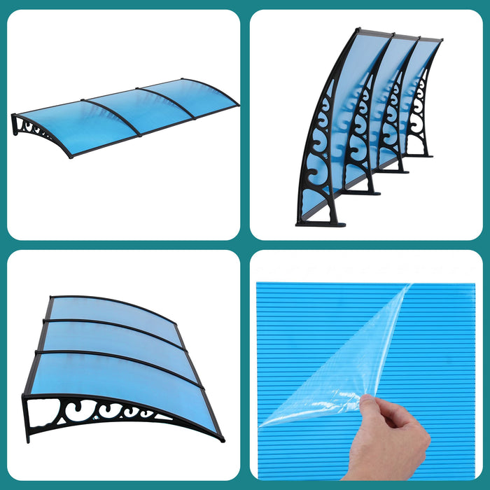 Instahut Window Door Awning 1mx3m Blue
