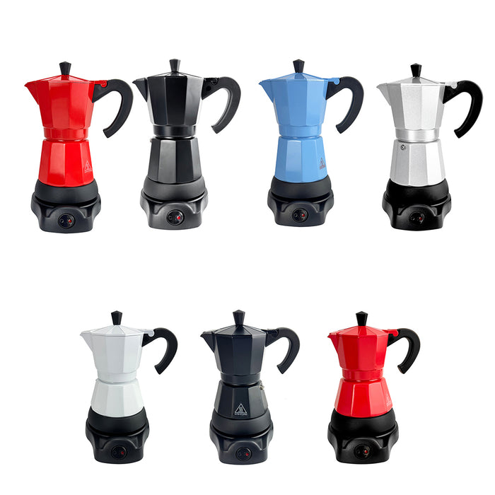 Mornest Electric Aluminium Moka Coffee Maker Espresso Italian Classic auto power off Home 3/6Cups