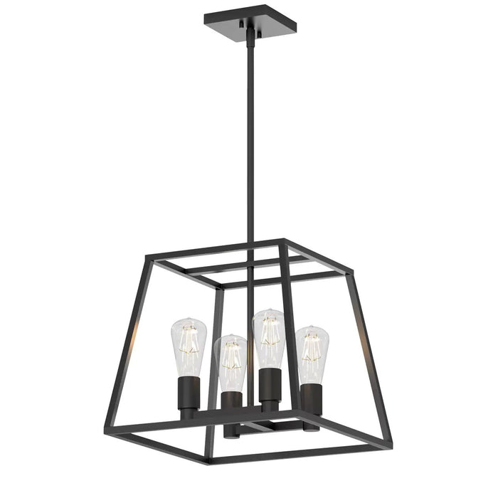 Artika Carter Square 4 Light Chandelier Matte black Vintage Adjustable Height