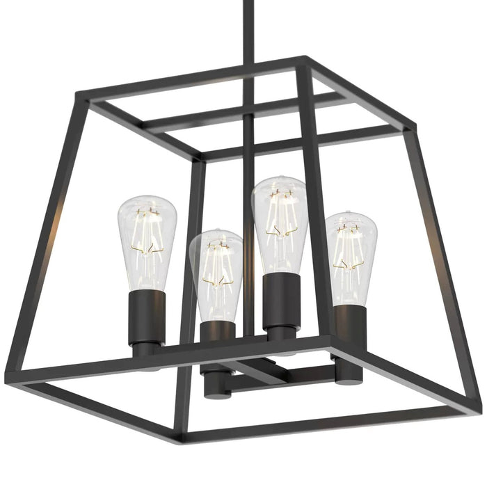 Artika Carter Square 4 Light Chandelier Matte black Vintage Adjustable Height