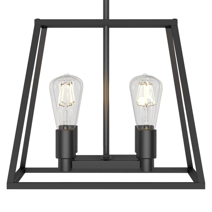 Artika Carter Square 4 Light Chandelier Matte black Vintage Adjustable Height