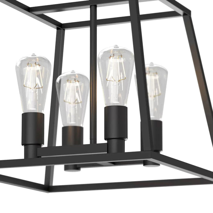 Artika Carter Square 4 Light Chandelier Matte black Vintage Adjustable Height