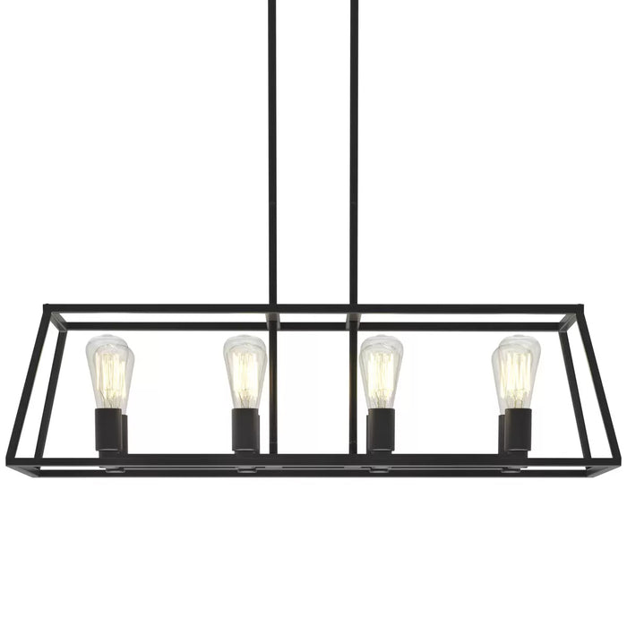 Artika Carter Long 8 Light Chandelier Adjustable Height Matte Black Finish