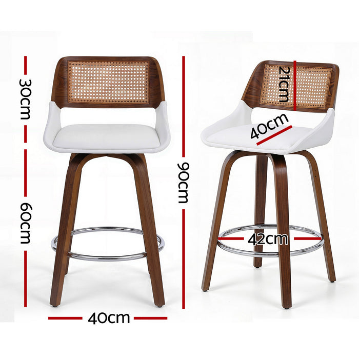 Artiss Wooden Bar Stools Swivel Kitchen Counter Stool Chair 60cm Seat Height