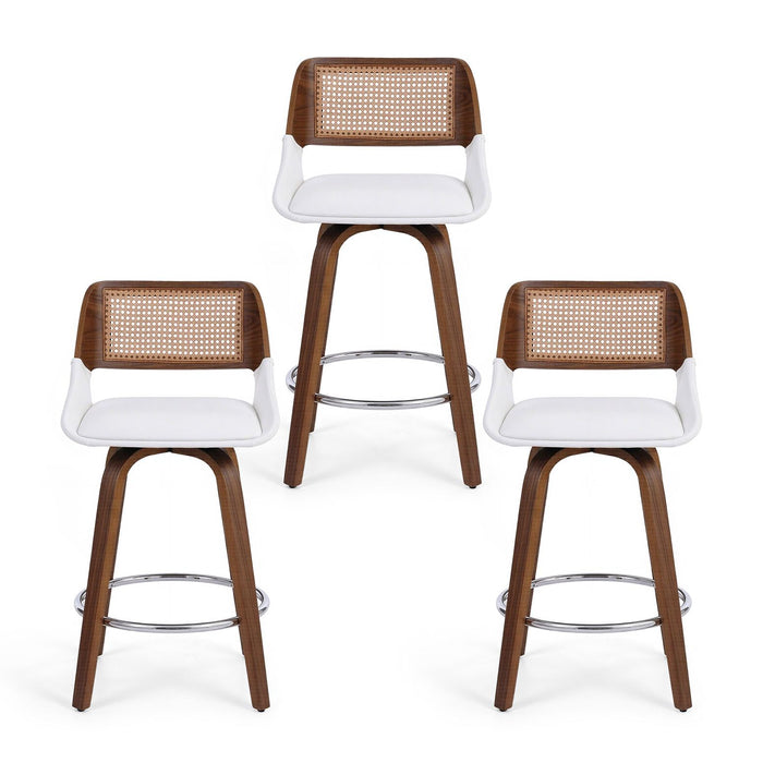 Artiss Wooden Bar Stools Set of 3 Swivel Kitchen Counter Stool Chair 60cm Seat Height