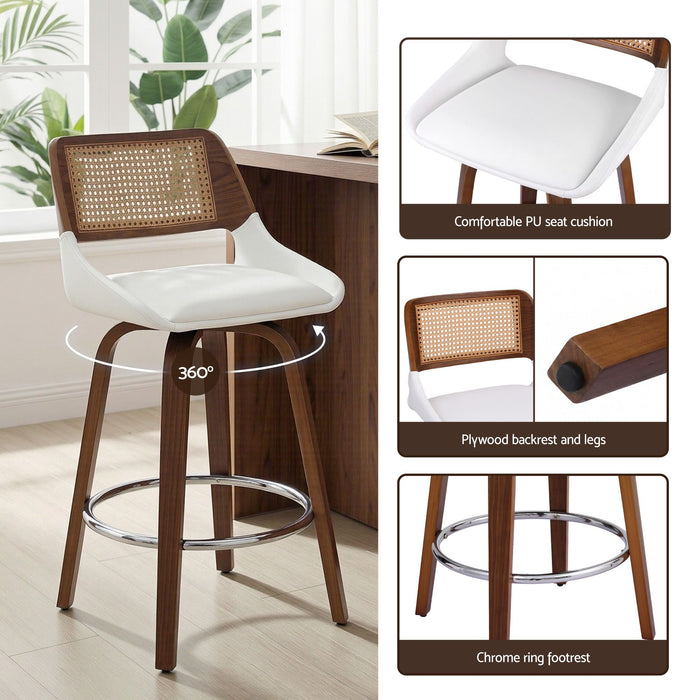 Artiss Wooden Bar Stools Set of 3 Swivel Kitchen Counter Stool Chair 60cm Seat Height