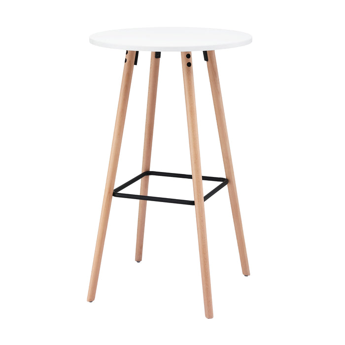 Artiss Bar Table Round Counter Kitchen Dining Desk Pub 98cm Height Wood White