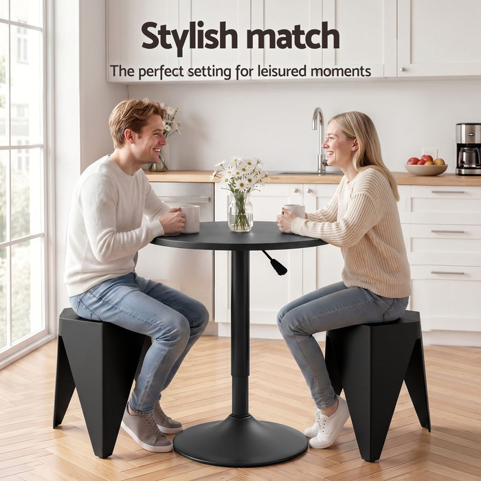 Artiss Bar Stools and Table Set 3PCS Dining Desk Kitchen Chairs Cafe Pub Black
