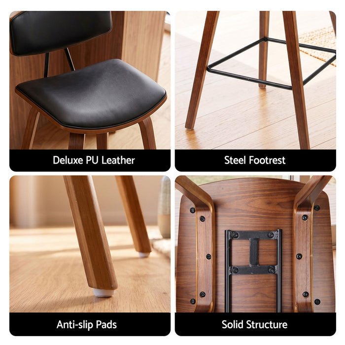Artiss 3Pcs Bar Table and Stools Set Dining Table Solid Wood Kitchen Chairs Cafe Pub