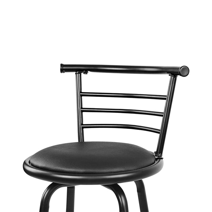 Artiss 2x Bar Stools Swivel Leather Padded Metal