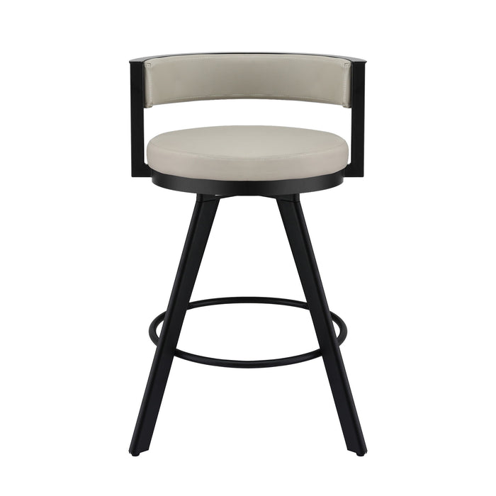 Artiss Bar Stool Swivel Kitchen Chair Metal PU Leather Counter Beige