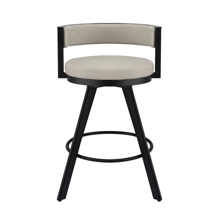 Artiss Bar Stools Set of 3 Swivel Counter Stools with Padded Backrest PU Leather Beige