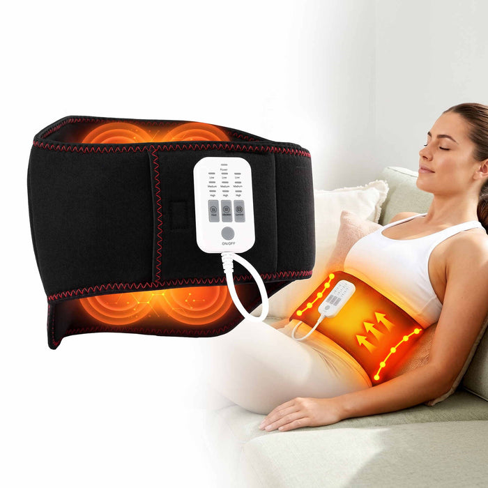 Livemor Back Massager for Sciatica Relief, Airbag Traction and Heat Lumbar Support Belt, 124cm