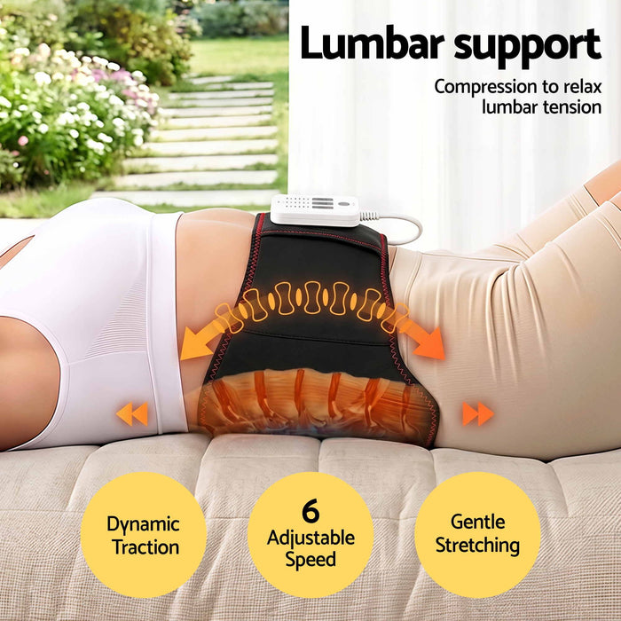 Livemor Back Massager for Sciatica Relief, Airbag Traction and Heat Lumbar Support Belt, 124cm