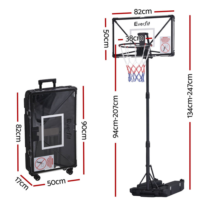 Everfit Foldable Portable Basketball Hoop System Adjustable Full Stand 2.07m