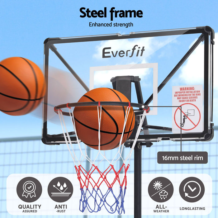 Everfit Foldable Portable Basketball Hoop System Adjustable Full Stand 2.07m