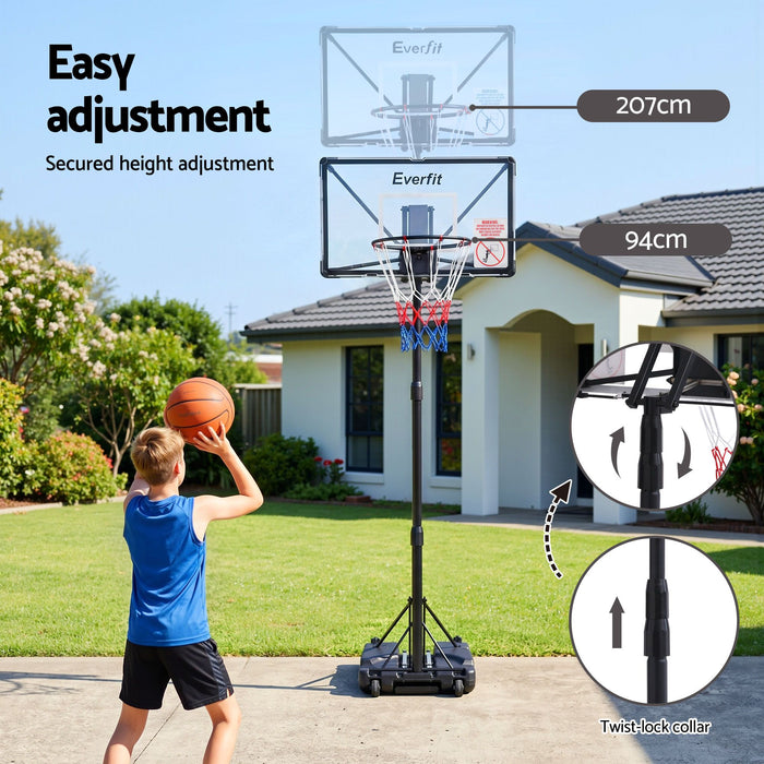 Everfit Foldable Portable Basketball Hoop System Adjustable Full Stand 2.07m
