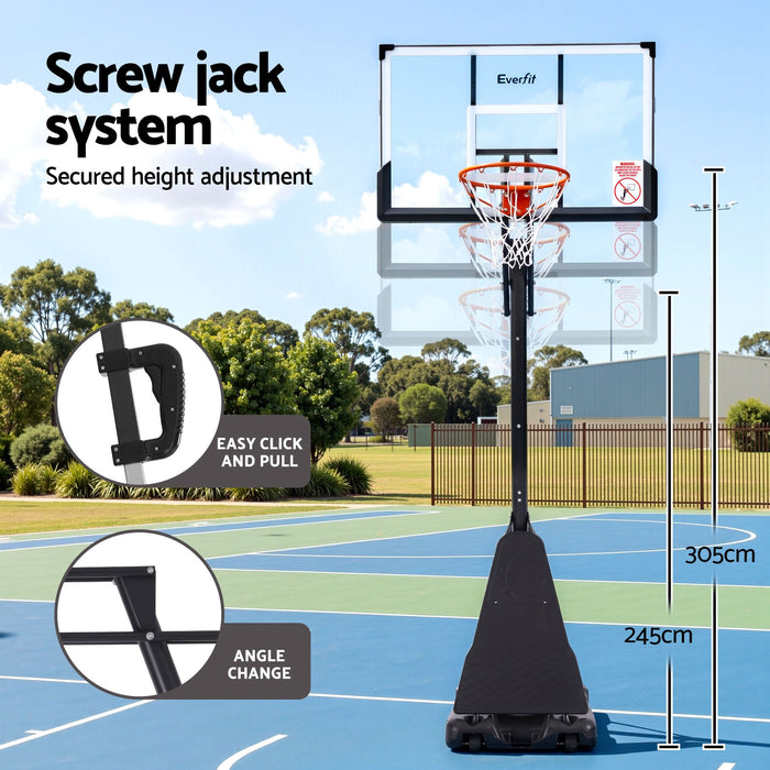 Everfit 3.05M Basketball Hoop Stand System Portable Height Adjustable Net Ring