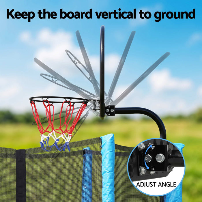 Everfit Kids Basketball Hoop with Ball and Pump Fit for Trampoline 25mm-32mm Poles Black