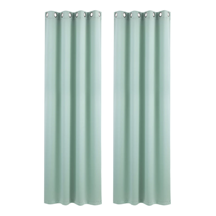 Artiss Blockout Curtains 2X 132x213cm Thermal Insulated Eyelet Drapes Green