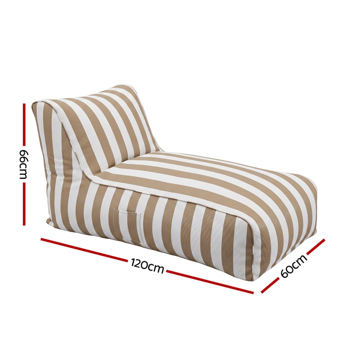 Artiss Outdoor Bean Bag Chair Cover (No Filler) Splash-Proof Beanbag Lounge Sofacover Stuffed Animal Storage Bean Bag Cover for Patio Poolside Relaxing, Taupe
