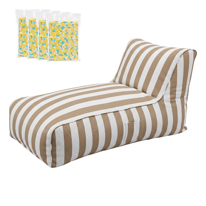 Artiss Outdoor Bean Bag Chair with Filler Splash-Proof Beanbag Lounge DIY Stuffed Animal Storage Bean Bag Washable for Patio Poolside Relaxing, Taupe