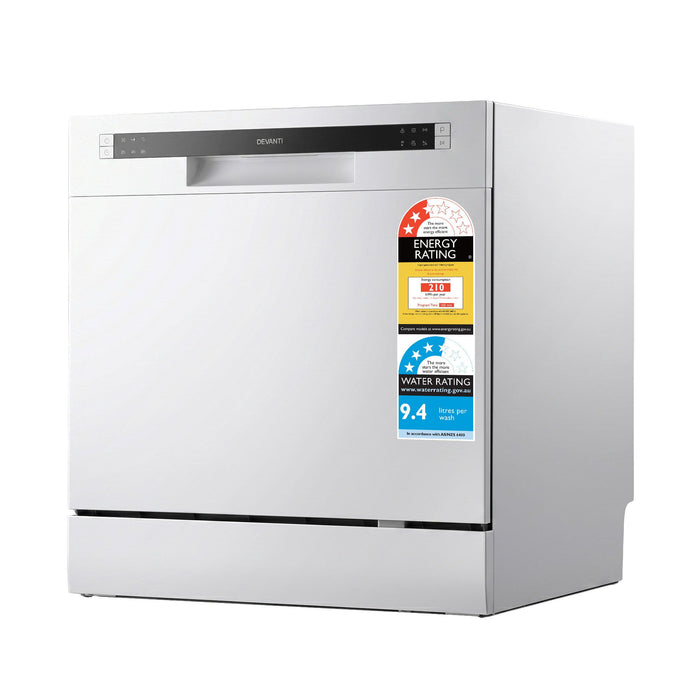 Devanti 8 Place Settings Benchtop Dishwasher White