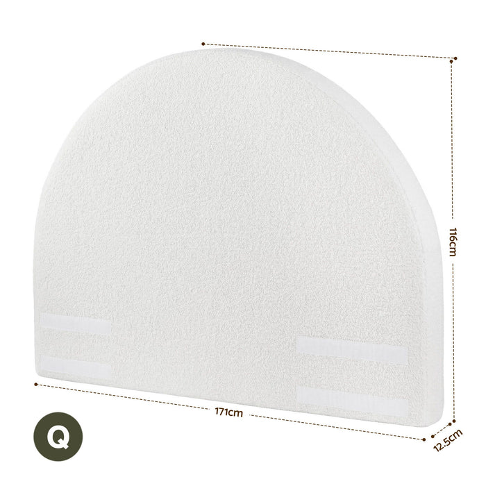 Artiss Queen Size Headboard for Bed Frame Boucle Fabric No-Assembly Vacuum Compressed Soft Backrest with Removable Washable Cover 171cm Wide