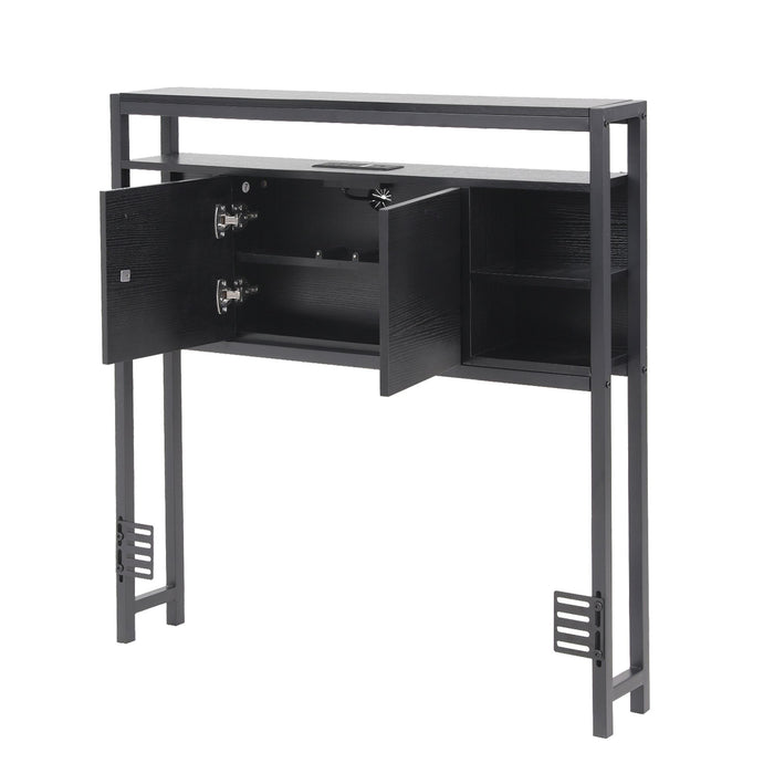 Artiss Bed Headboard King Single Storage Bedhead Charging Station Black