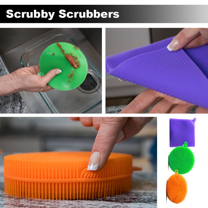 Scrubby Scrubbers silicon sponge Better than sponge Dishwashing Mildew-Free Cleaning