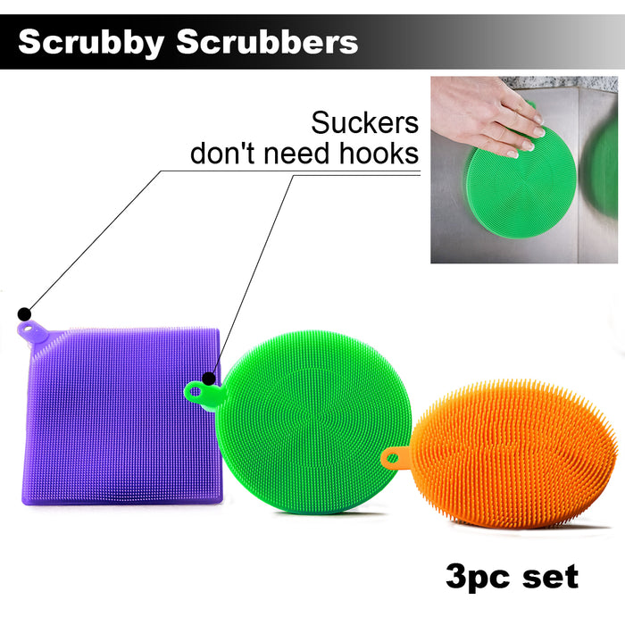 Scrubby Scrubbers silicon sponge Better than sponge Dishwashing Mildew-Free Cleaning