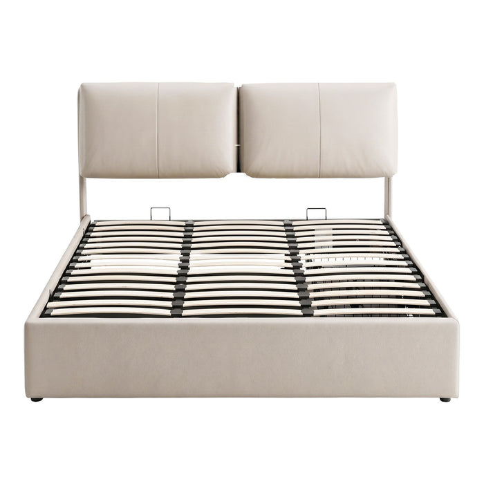 Artiss Queen Bed Frame Gas Lift Storage 3 Drawers Adjustable Headboard Platform Base