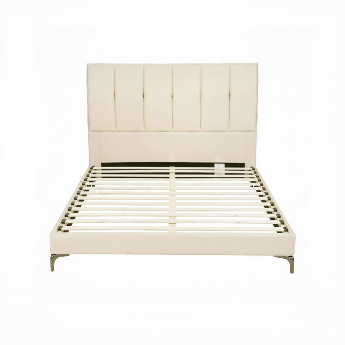 Artiss Queen Bed Frame Upholstered Platform Bed with Tufted Headboard 300kg Support