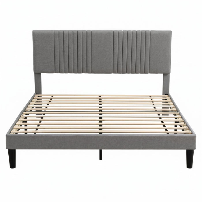Artiss Queen Bed Frame with Adjustable Headboard, Grey, 300kg Capacity
