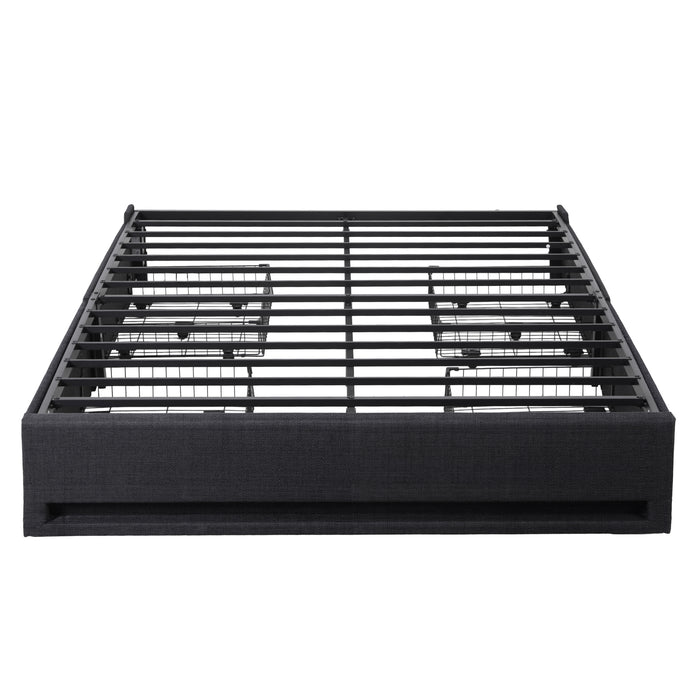 Artiss Queen Bed Frame with Storage Drawers RGB Lights Charging Station Upholstered Fabric