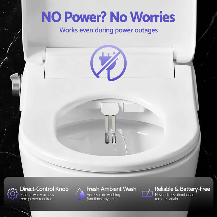 Cefito Electric Bidet Toilet Seat Washing Without Power Heated D-Shape Air Dryer