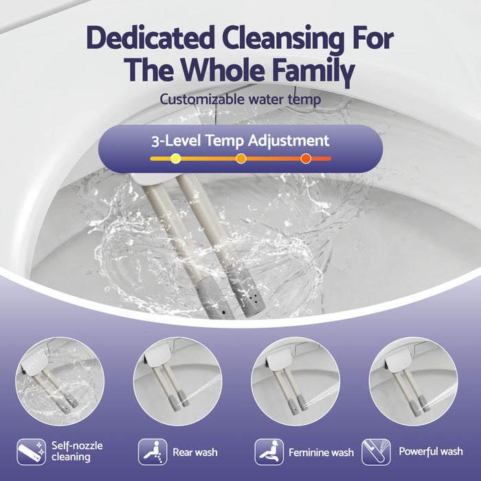 Cefito Electric Bidet Toilet Seat Washing Without Power Heated D-Shape Air Dryer