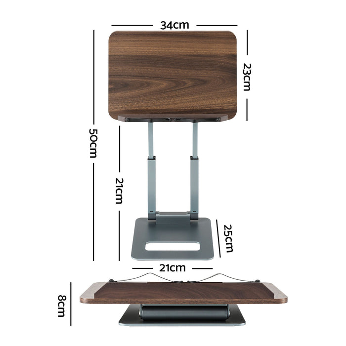 Artiss Book Stand Telescopic Book Holder with Page Clip Ergonomic Desktop Stands OAK