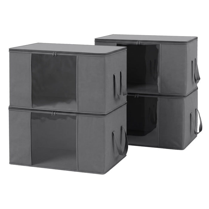 Artiss Blanket Storage Bags Box X4 Clothes Quilt Container 84L Organiser Grey
