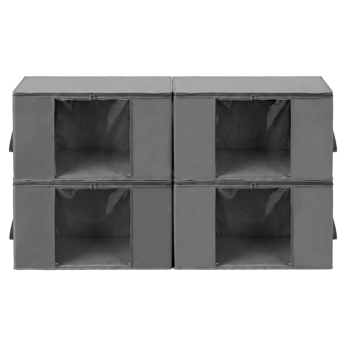 Artiss Blanket Storage Bags Box X4 Clothes Quilt Container 84L Organiser Grey