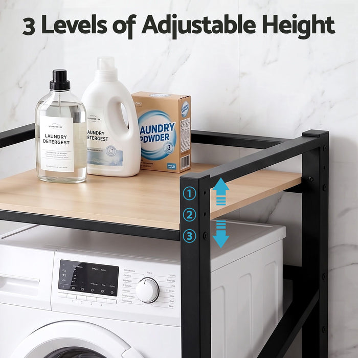 Artiss Over Washing Machine Rack Laundry Shelf Space Saver 75cm Black